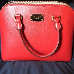 Michael Kors Cindy MD Dome Leather Satchel NWT